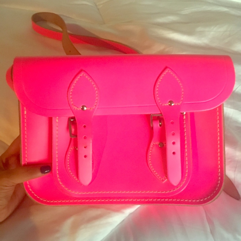 (Reduced) NEON hot pink Cambridge Satchel Purse